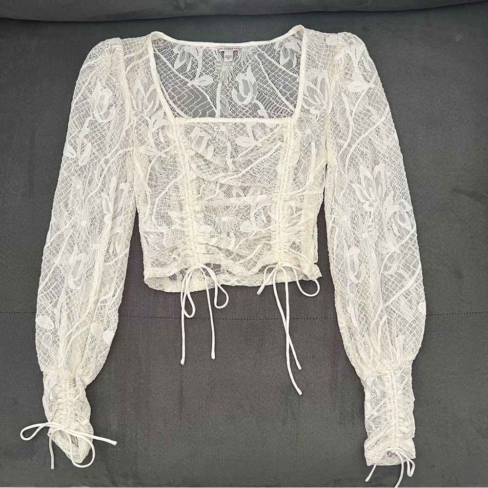 Cream white lace top